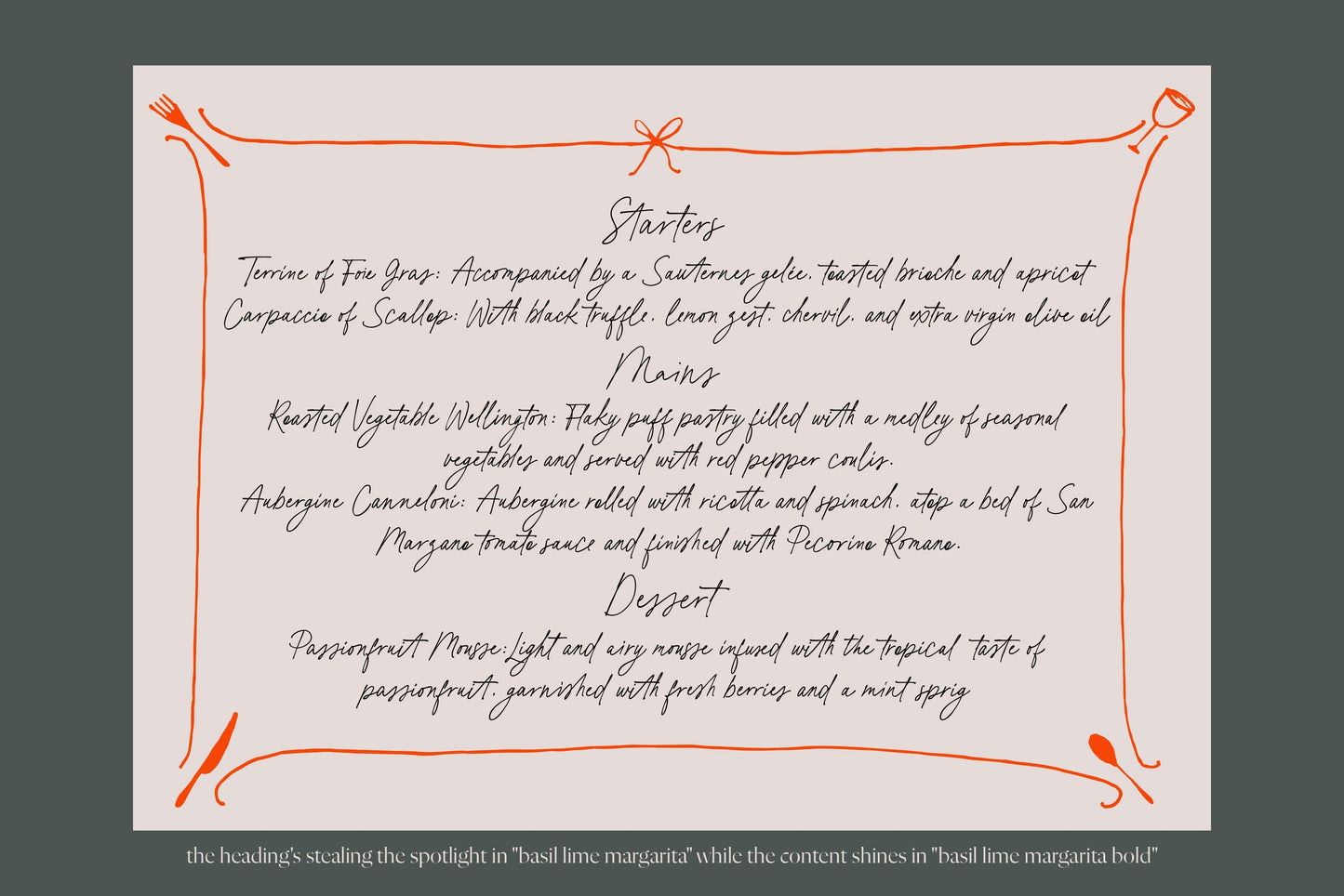 Basil Lime Margarita // Handwritten Font