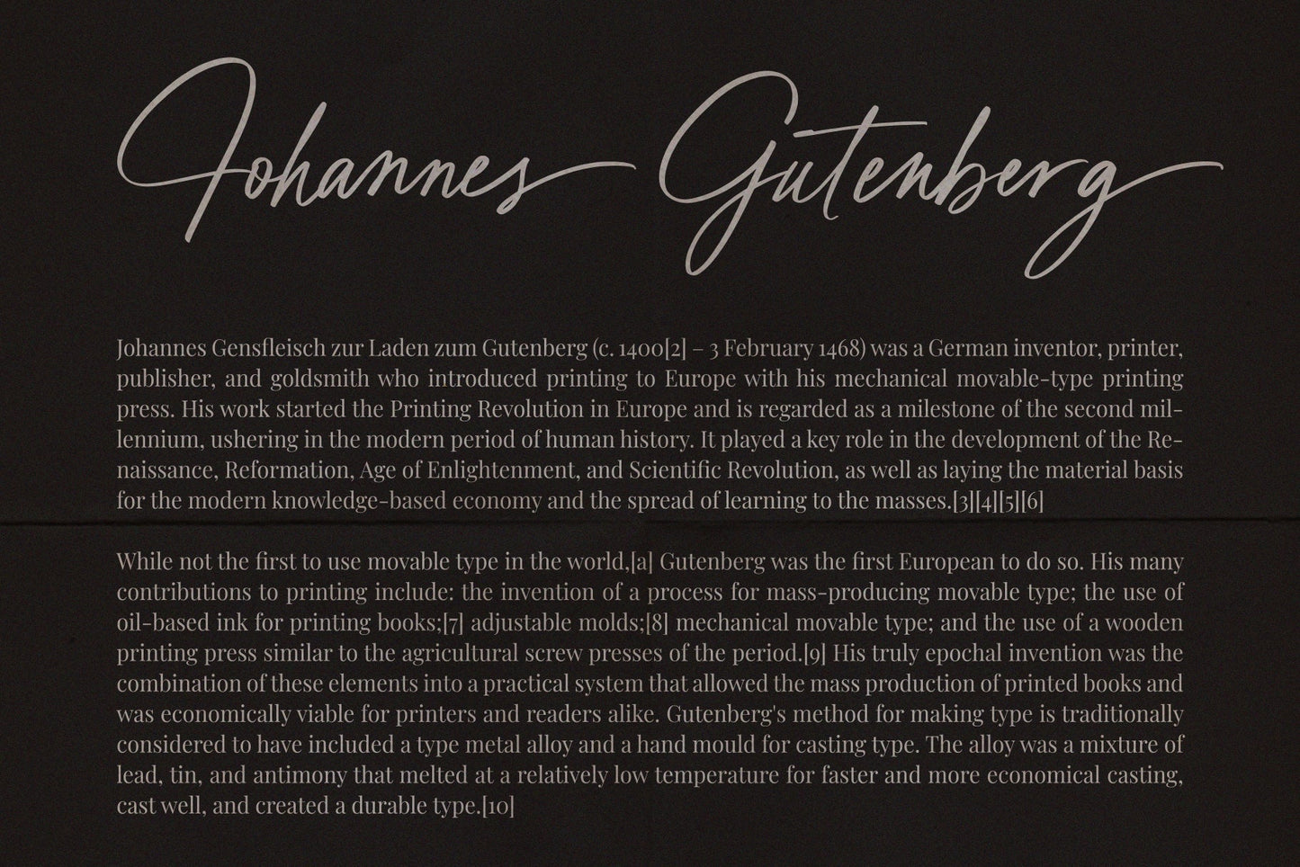 Agatha Bergman // Signature Font