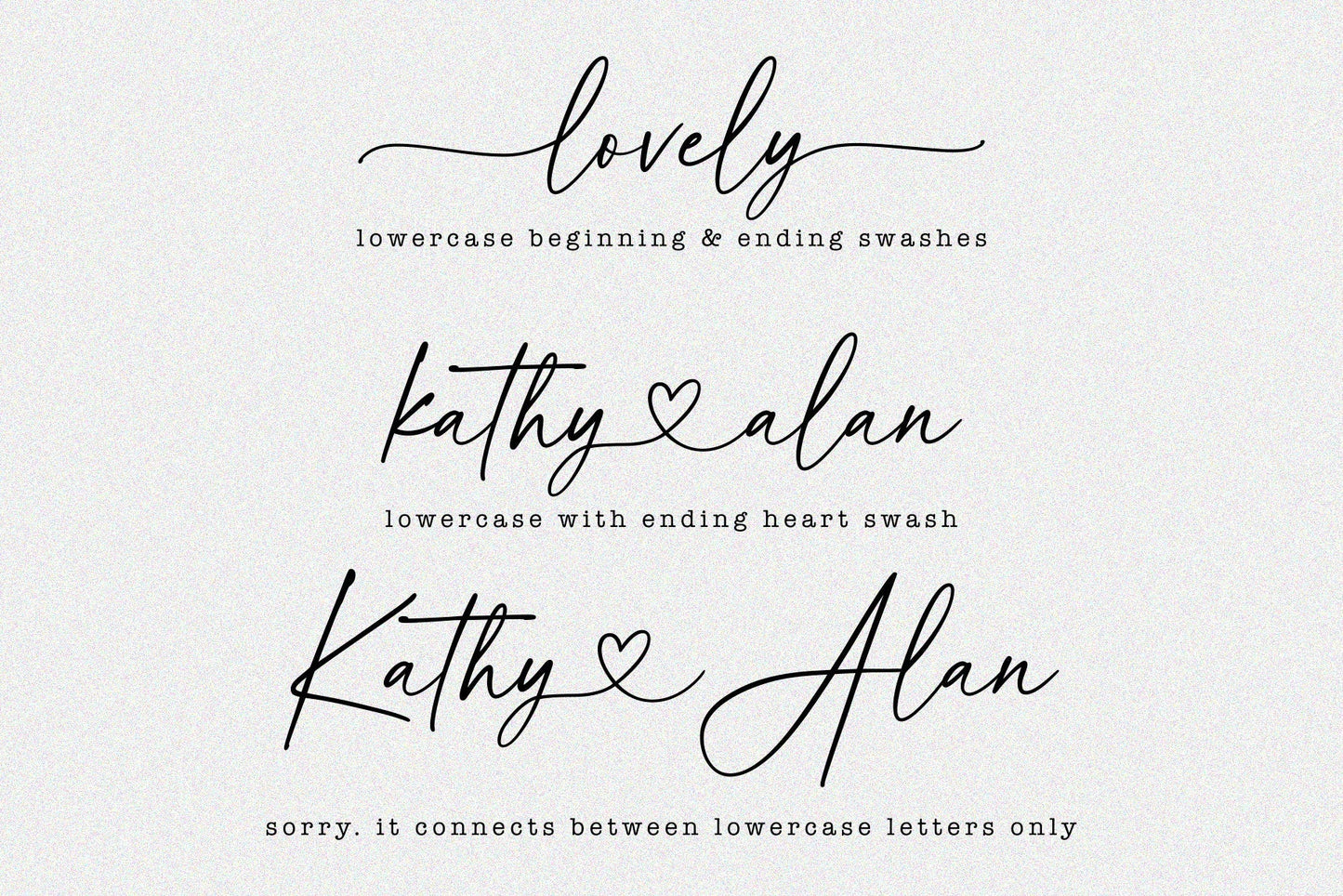 Adora Bella // Modern Heart Font